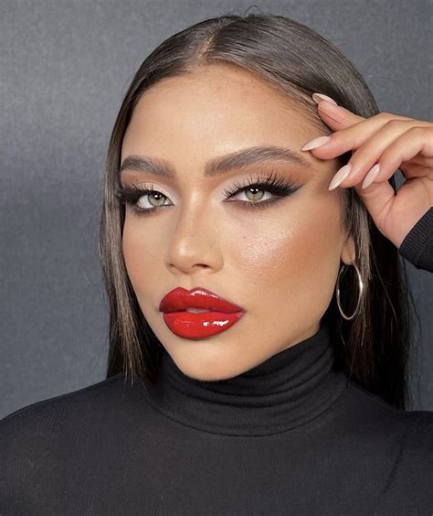 red glossy lips makeup beautywithmila red lipstick makeup looks glossy lips makeup red