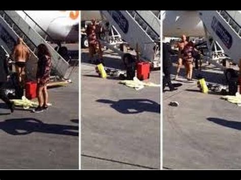 Naked Man Tasered At Manchester Airport Youtube