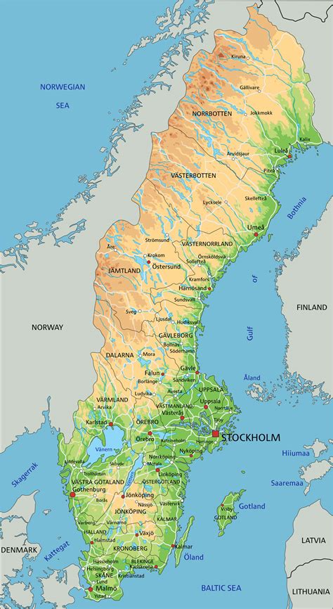 Map Of Sweden Guide Of The World