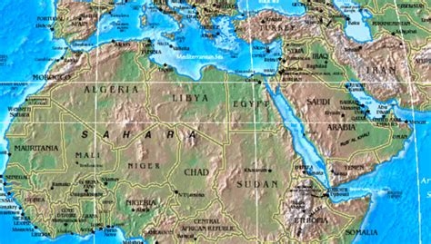 Physical Map Of North Africa Physical North Africa An