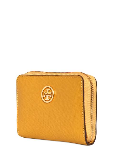 Tory burch women's robinson zip continental wallet, black/navy, one size. Tory burch Saffiano Leather Zip Around Coin Wallet in ...