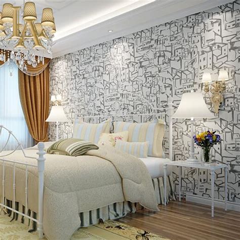 Abstract City Wallpaper Bedroom Living Room Wall Decor Light Grey Beige