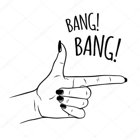 Handgezeichnete weiblichen Hand Pistole Geste. Flash ... *finger guns* by thewardenx3 on deviantart.