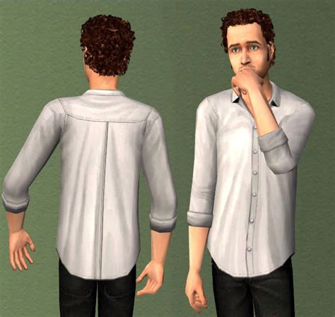 Mod The Sims Roll Up Your Sleeves Super Plain Button Ups