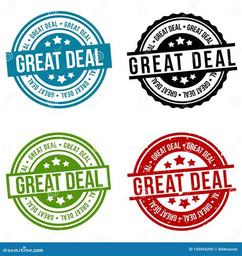 Great Deal Stamp Round Badges Stock Vector Illustration Of Retail