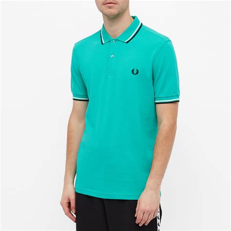 Fred Perry Slim Fit Twin Tipped Polo Dark Mint End