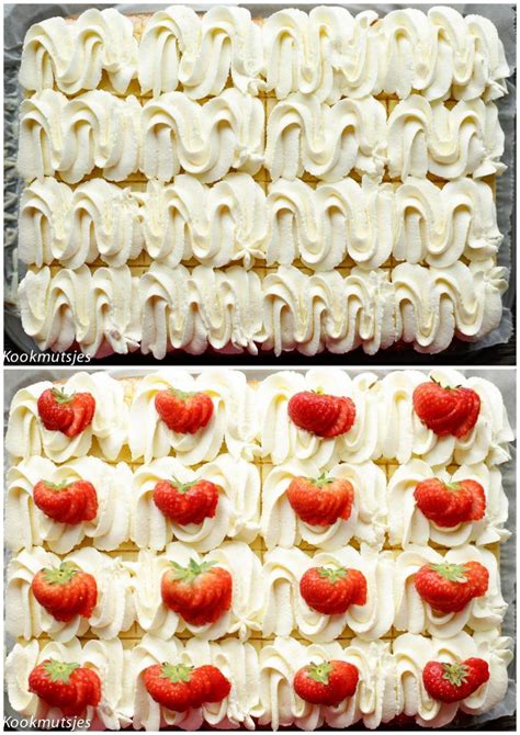 Natte Vla Griesmeelcake Kookmutsjes Raspberry Strawberry Vla Bread Baking Cake Desserts