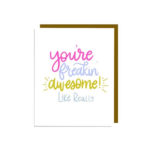 Youre Freakin Awesome Greeting Card Etsy