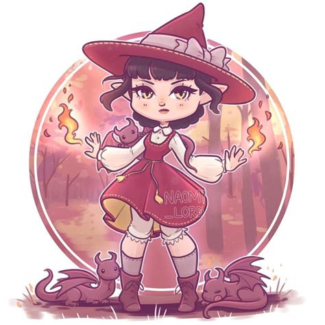 Fire Witch Bruxinha De Fogo Cute Animal Drawings Kawaii Cute