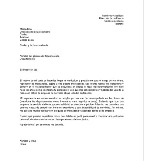 16 Carta De Presentación Para Mercadona Sin Experiencia Gratis