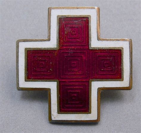 Vintage Wwii Sterling Silver Enamel Red Cross Sevice Pin
