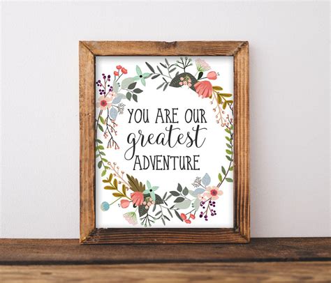 Nursery Printable Art You Are Our Greatest Adventure Quote Etsy