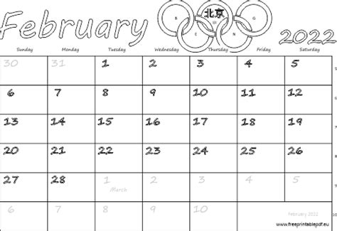 February 2022 Canada Calendar Darmowe Pdf Do Druku