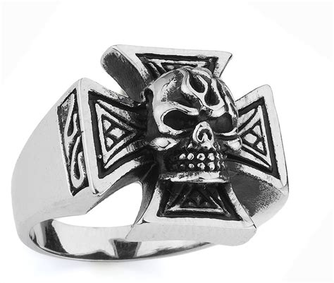 Stainless Steel 316l Men Iron Cross Ring Size 12 Ssr92