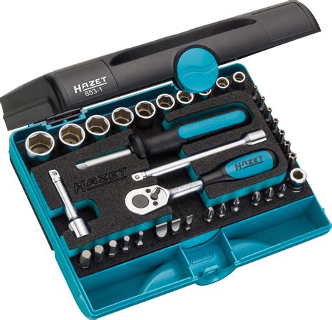 HAZET Socket Set 853 1 Hexagon Solid 6 3 1 4 Inches Square Hollow