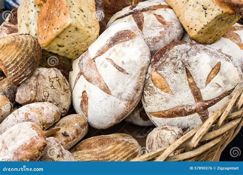 Loaves Of Fresh Bread At The Market Stock Photo Image Of Baked