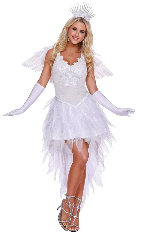 Dreamgirl Deluxe White Angel Beauty Adult Women S Halloween Costume SM