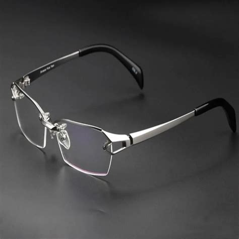 eyelook half rim brand design pure titanium half rim silver clear lens optical myopia eyewear