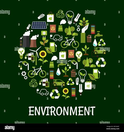 Environmental Ecology Friendly Poster Green Eco Recycling Icon