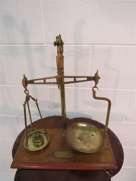 Antiques Atlas Victorian Oak And Brass Balance Beam Scales