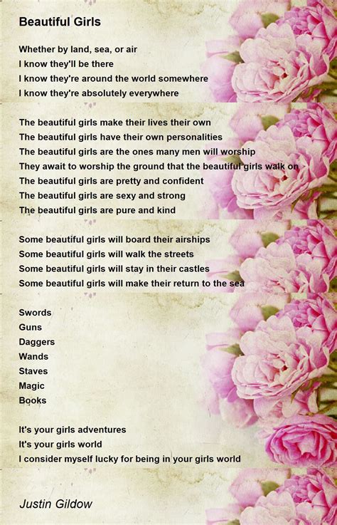 Beautiful Girls Beautiful Girls Poem By Justin Gildow