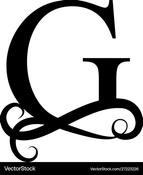 Black Letter G Capital Letter For Monograms Vector Image