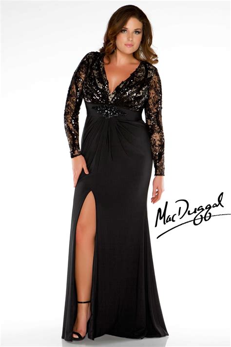 76457r Mac Duggal Evening Dresses With Sleeves Plus Size Evening