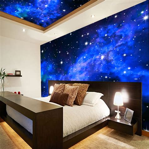 Diy ceiling stars at night bedroom lighting diy painted ceiling outer space outer space bedroom bedroom ceiling light star ceiling sky ceiling. 3D Wallpaper Mural Night Clouds Star Sky Wall Paper Background Interior Ceiling Home Decor is ...