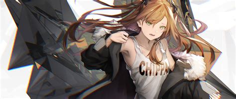 2560x1080 Anime Girl Brown Hair Green Eyes Wallpaper2560x1080