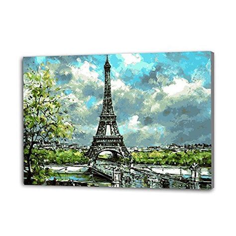 Aviya Art Diy Oil Painting Paint By Number Kits Eiffel Tower 16×20