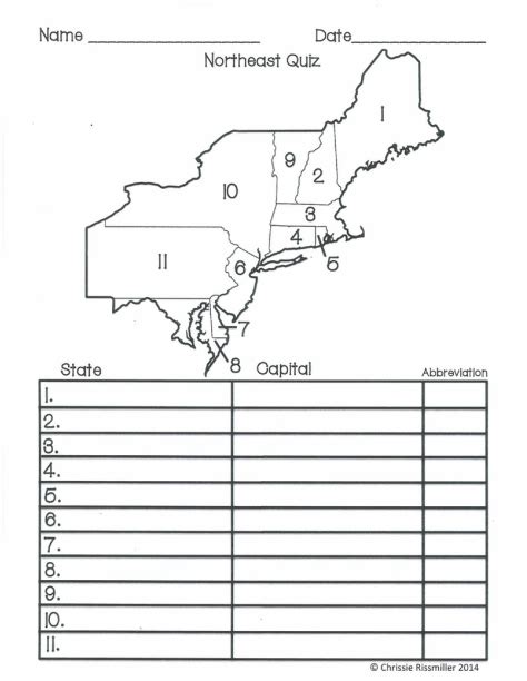 State Capitals Printable