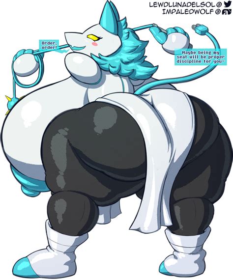rule 34 anthro ass big breasts big butt blue hair breasts deltarune deltarune chapter 2
