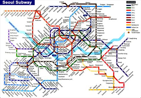 Seoul Subway Map Korea Public Transport Pinterest Subway Map