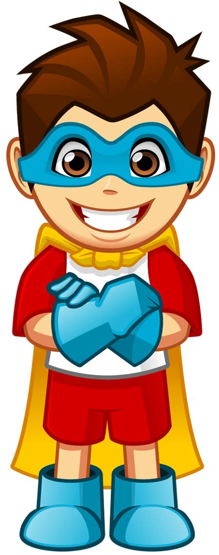 Cartoon Smiling Superhero Boy With Arms Crossed Free Stock Photos
