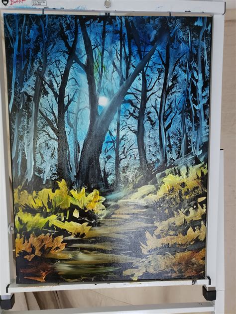 Bob Ross Style Forest Painting 18x24 Oil 2019 Etsy