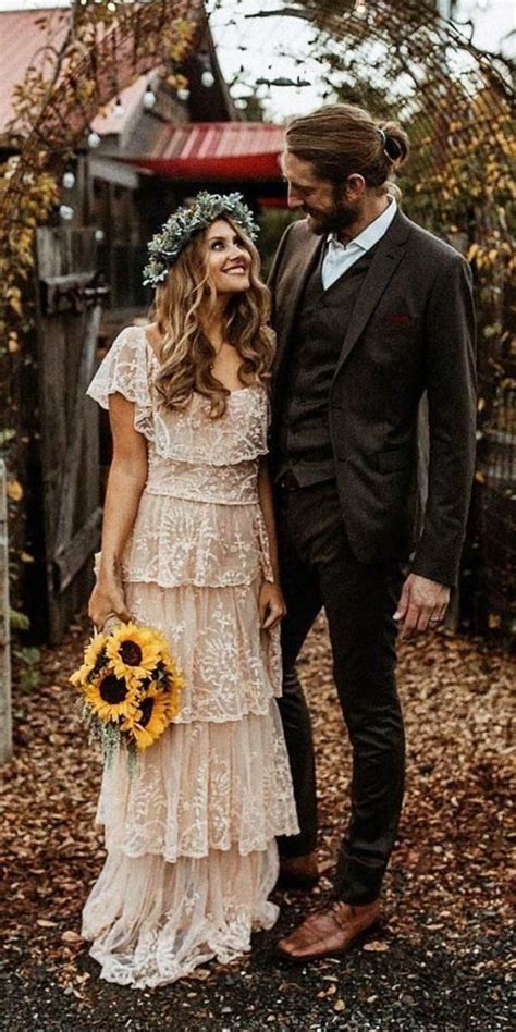 Boho Wedding Dresses With Sleeves Free Spirited Styles Wedding