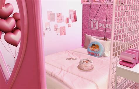 Pink Heart Y2k Room💕 Thanks To All The Cc Sims 4