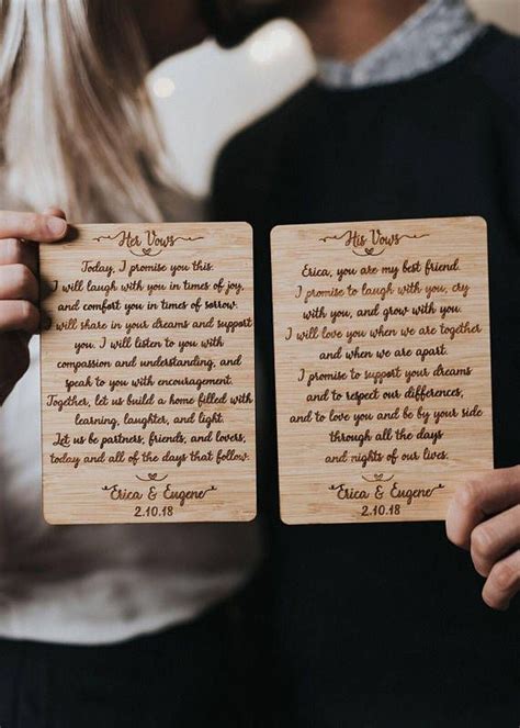 With this wedding vow structure that i've created, you can take all those emotions and slot them into examples of promises for your vows: Personalized Wedding Vows - Set of 2, custom wedding vows ...