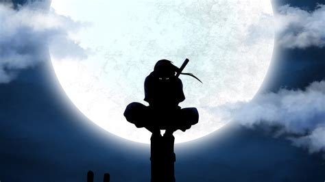 Uchiha Itachi Anbu Silhouette Moon Anime Utility Pole