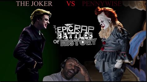 the joker vs pennywise epic rap battle of history reaction youtube