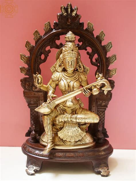 12 Brass Goddess Saraswati Statue Exotic India Art