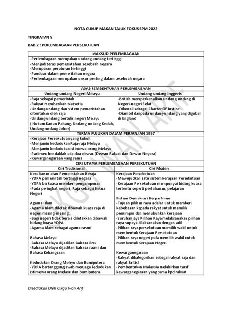 T5 B2 Nota Sejarah Fokus Spm 2022 Pdf
