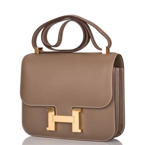 Hermès Etoupe Constance 24cm Of Epsom Leather With Gold Hardware