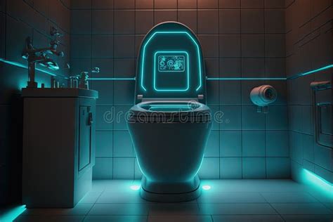 Smart Toilet Wireless Wc Of The Future Generative Ai Stock Illustration