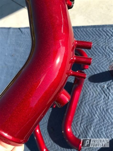 Misty black cherry is a burgundy with a heavy metallic flake. Powder Coated Subaru Intake Pipes | Powder coating, Powder ...