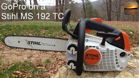 Gopro Mounted On A Stihl Ms 192 Tc Cutting Campfire Wood On The River