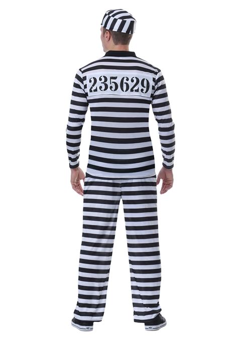 Plus Size Deluxe Button Down Jailbird Mens Costume