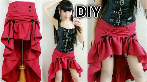 Diy Easy Steampunk Inspired Outfit Diy Low High Ruffle Steampunk
