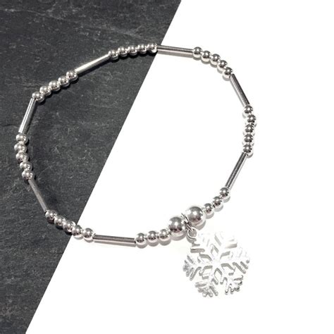 925 Sterling Silver Snowflake Bracelet By Flawless