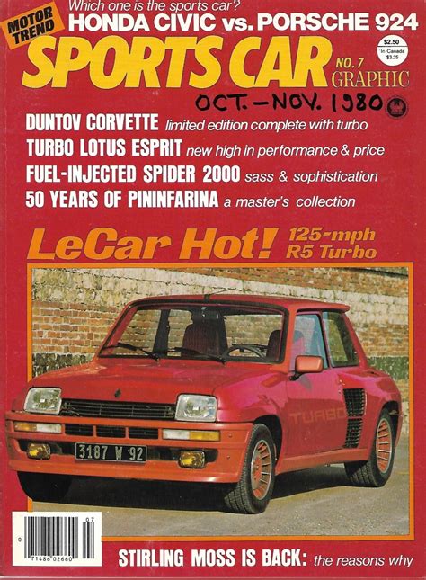 Sports Car Graphic 1980 7 Octnov Turbo Vettelotus Pinnfarina